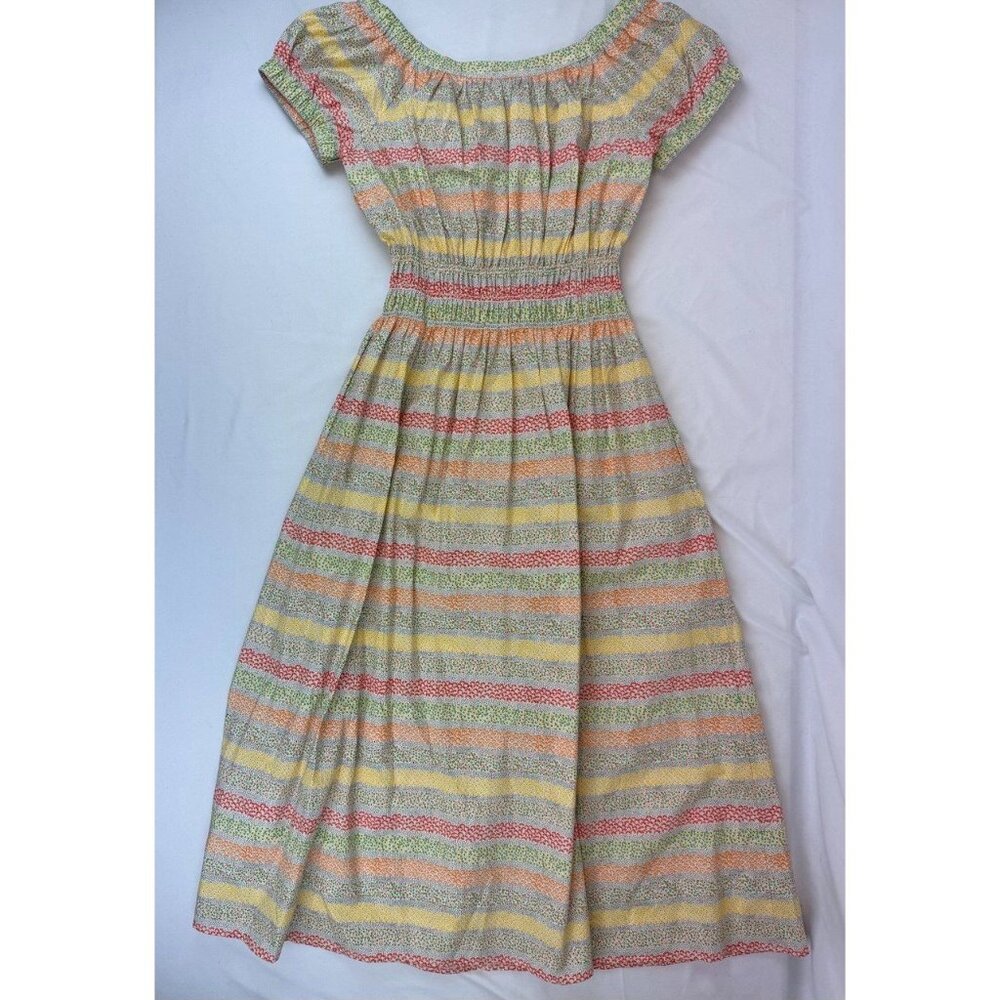 Ann Mashburn Mixed Media Print Midi Cotton Dress Size XS